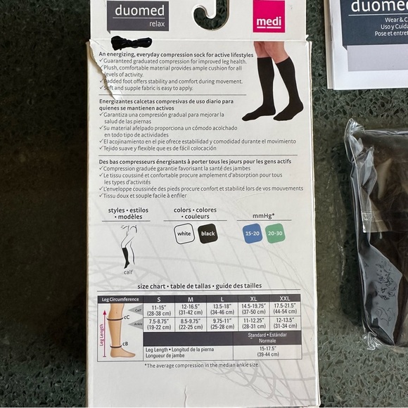 Medi duomed Relax Compression Socks Black 15-20 mmHg Calf Closed Toe XL NEW - Picture 3 of 6
